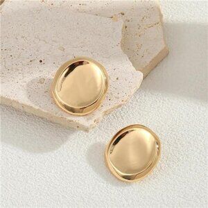 Chunky Gold Plated Statement Earrings | Modern Geometric Hoops | Lightweight